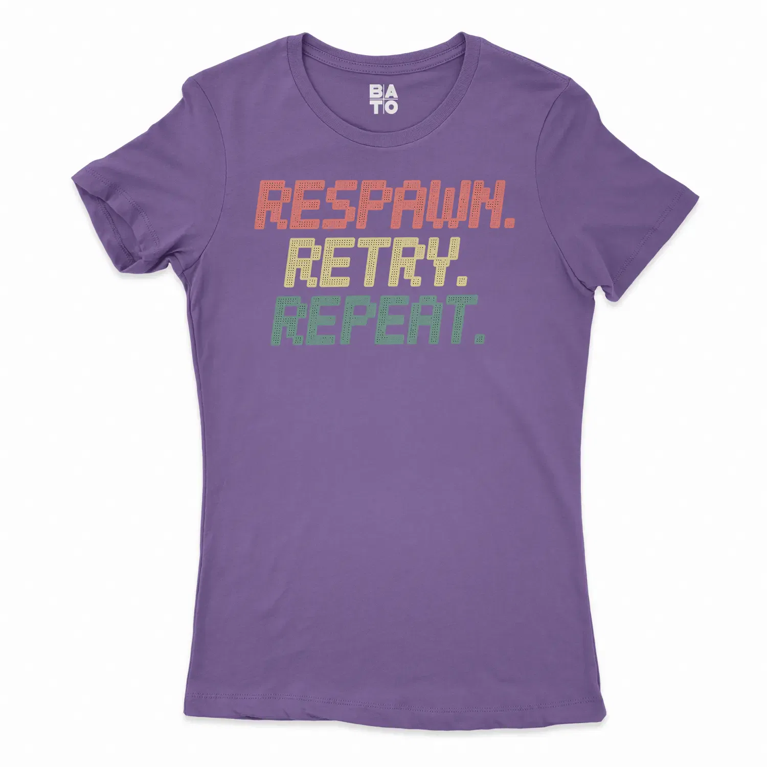 Respawn, Retry, Repeat Women's T-Shirt in Solid Purple Rush Color