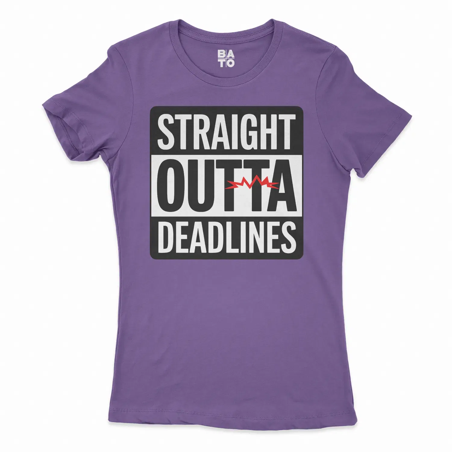 Straight Outta Deadlines Women's T-Shirt in Solid Purple Rush Color