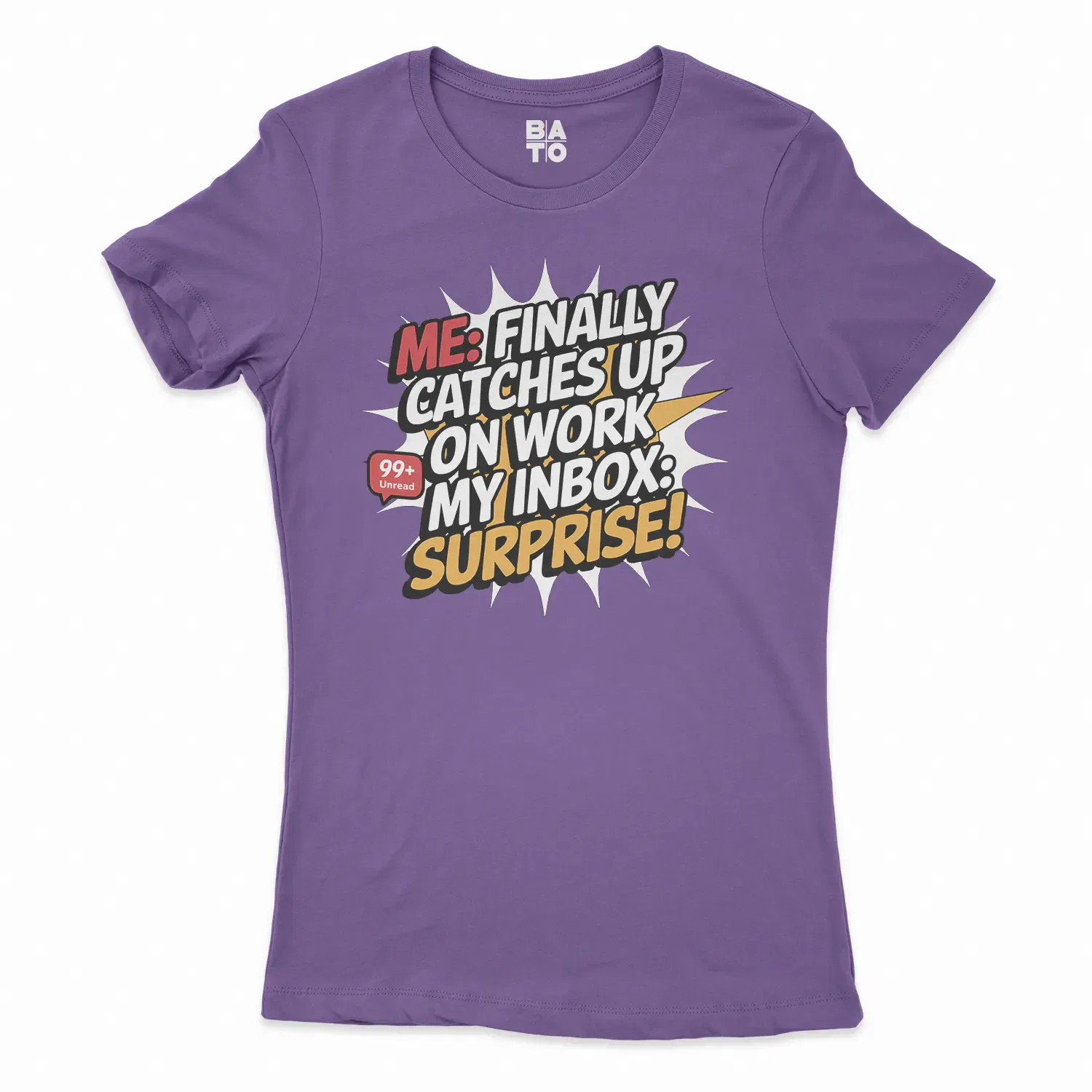 My Inbox Surpises Women's T-Shirt in Solid Purple Rush Color
