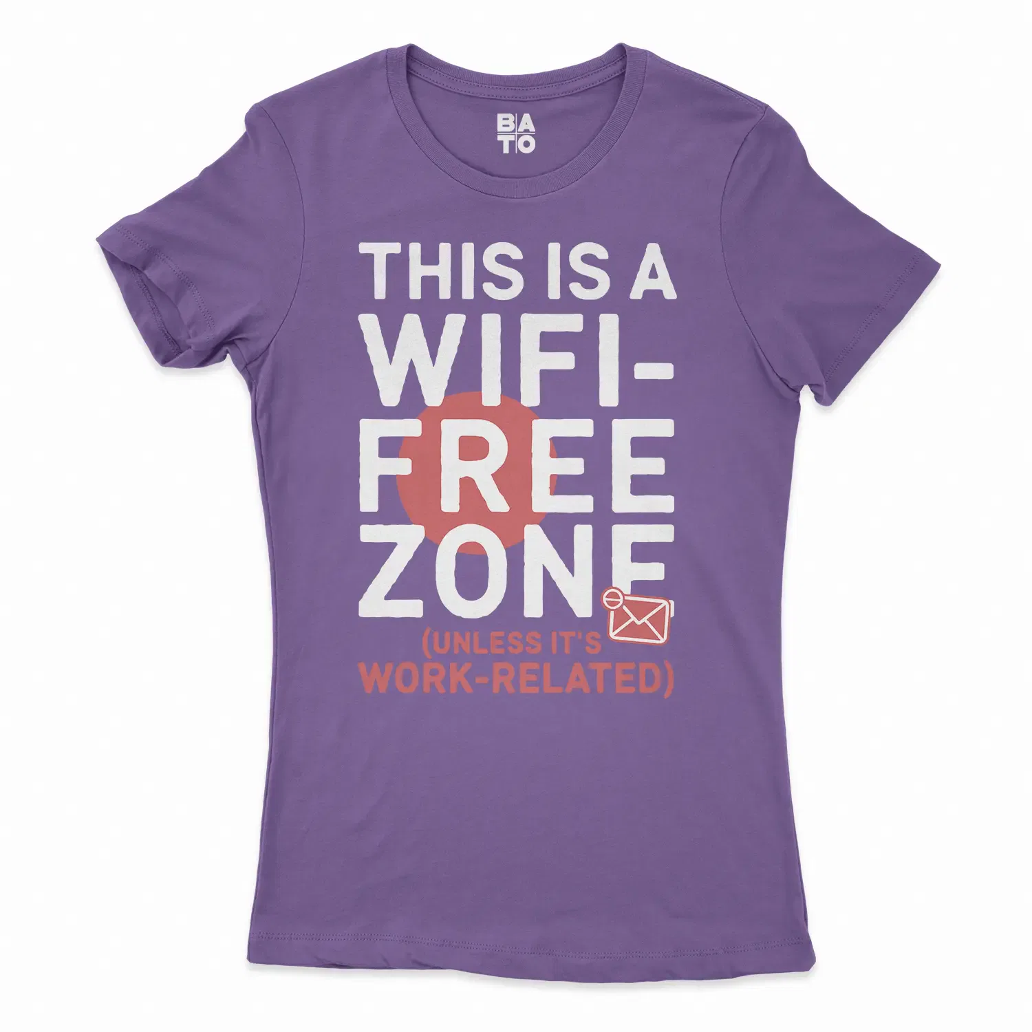 This Is A Wifi Free Zone, Unless Its Work Related Women's T-Shirt in Solid Purple Rush Color