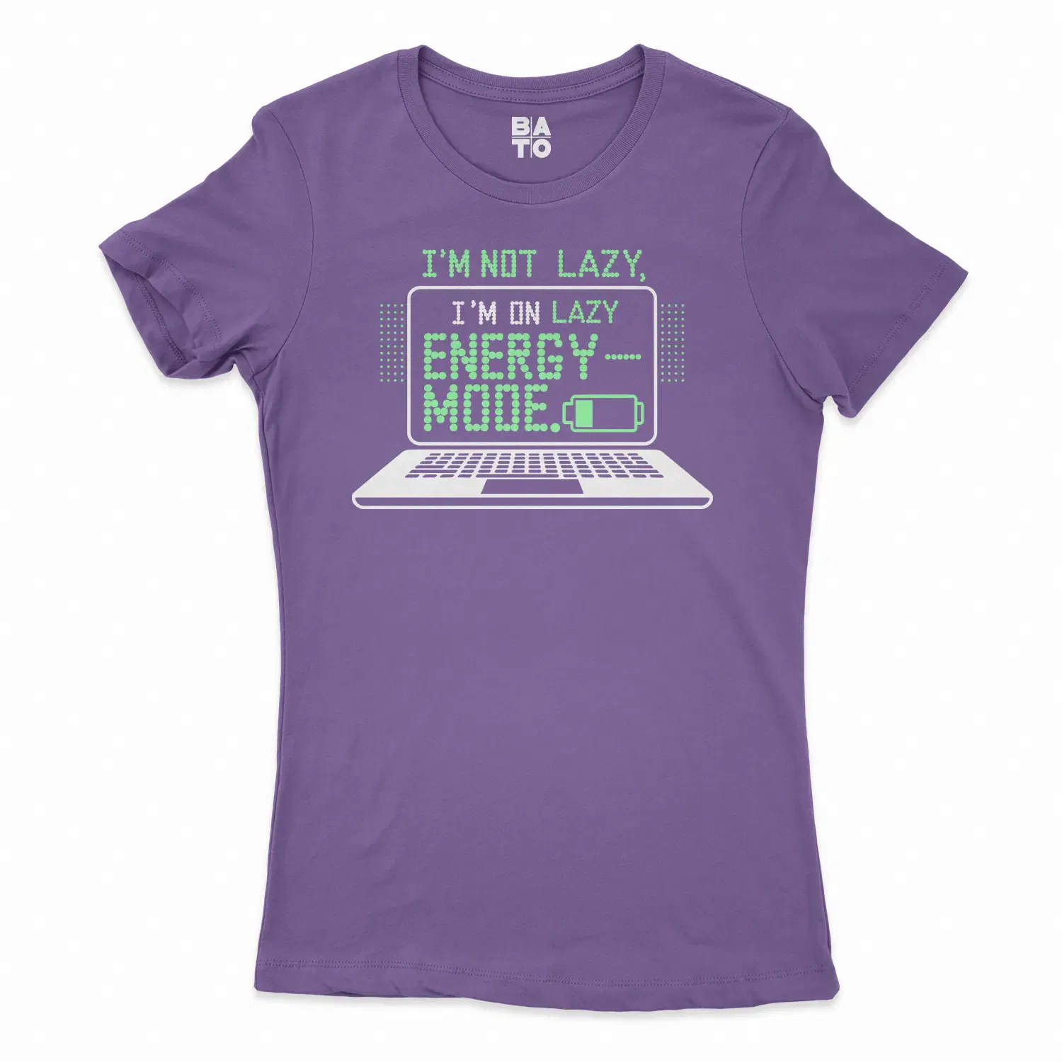 Im Not Lazy, I Am On Lazy Energy Mode Women's T-Shirt in Solid Purple Rush Color