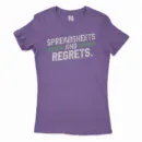 Spreadsheets And Regrets Women's T-Shirt in Solid Purple Rush Color