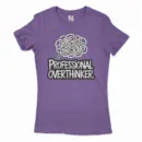 Professional Overthinker Women's T-Shirt in Solid Purple Rush Color