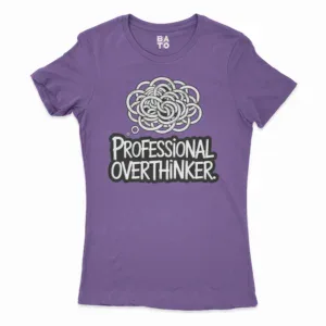 Professional Overthinker Women's T-Shirt in Solid Purple Rush Color