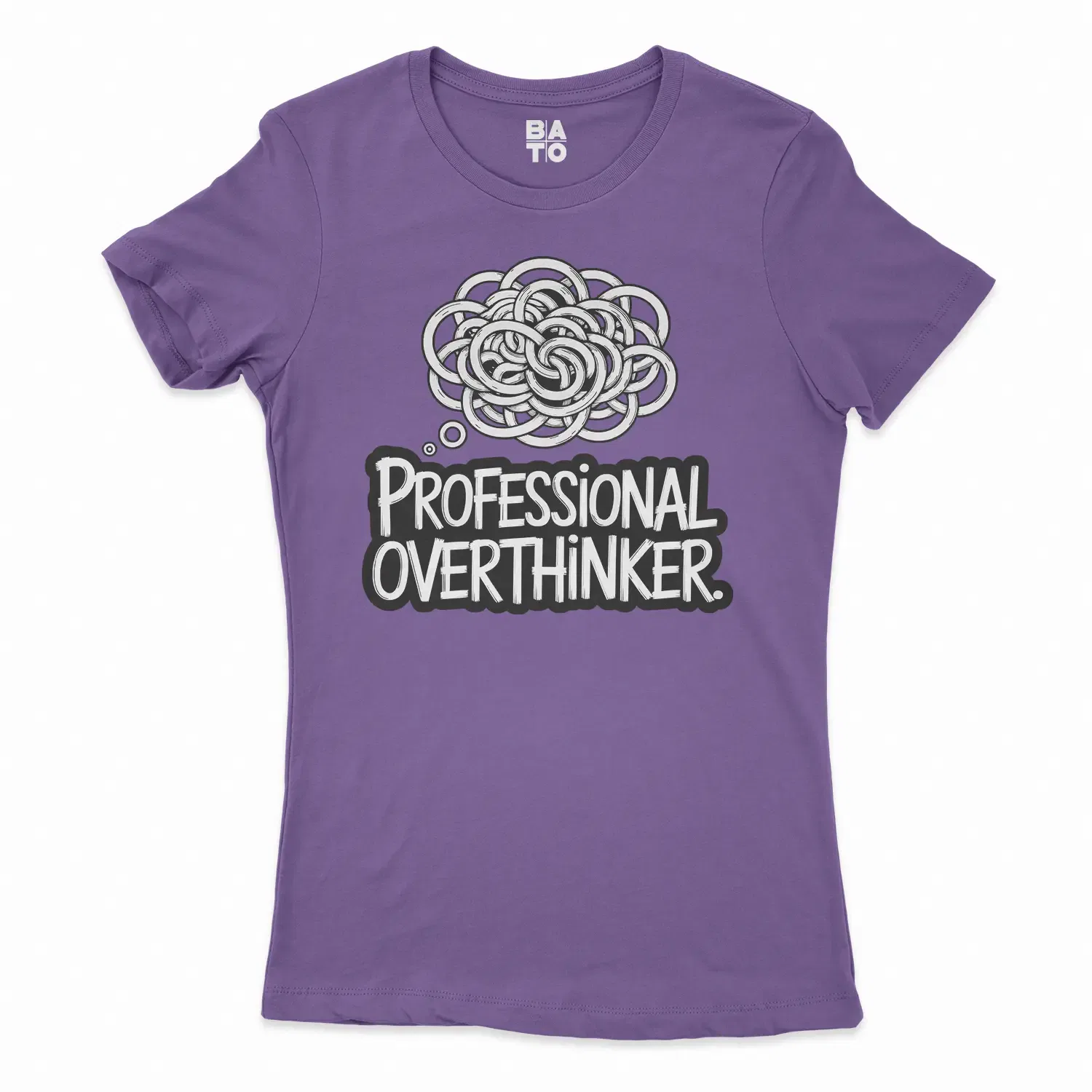 Professional Overthinker Women's T-Shirt in Solid Purple Rush Color