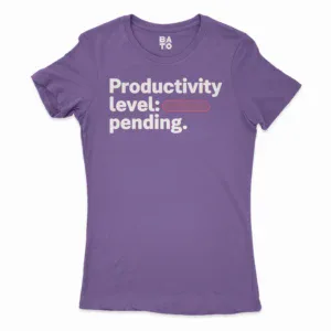 Productivity Level Processing Women's T-Shirt in Solid Purple Rush Color