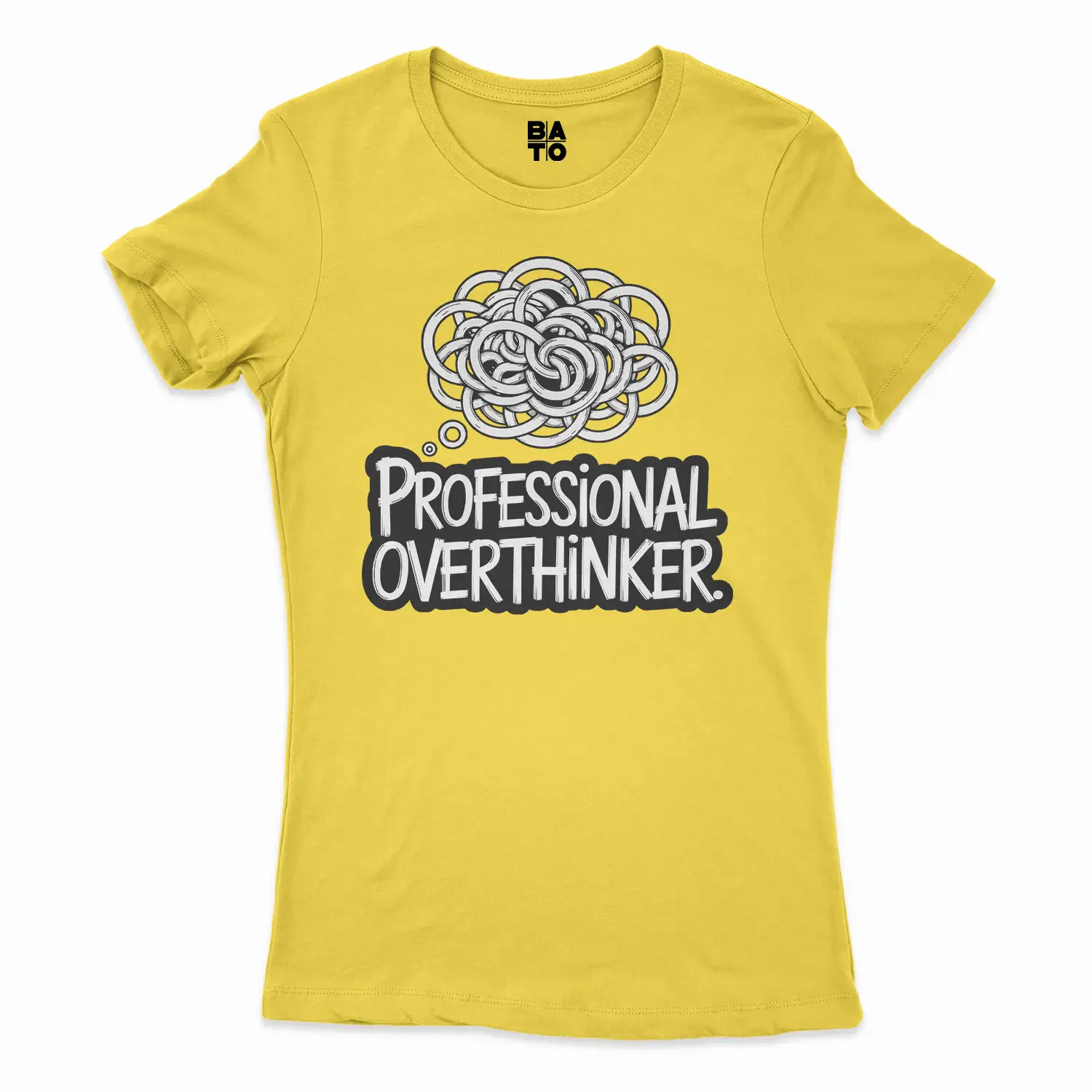 Professional Overthinker Women's T-Shirt in Solid Vibrant Yellow Color