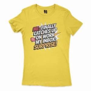 My Inbox Surpises Women's T-Shirt in Solid Vibrant Yellow Color