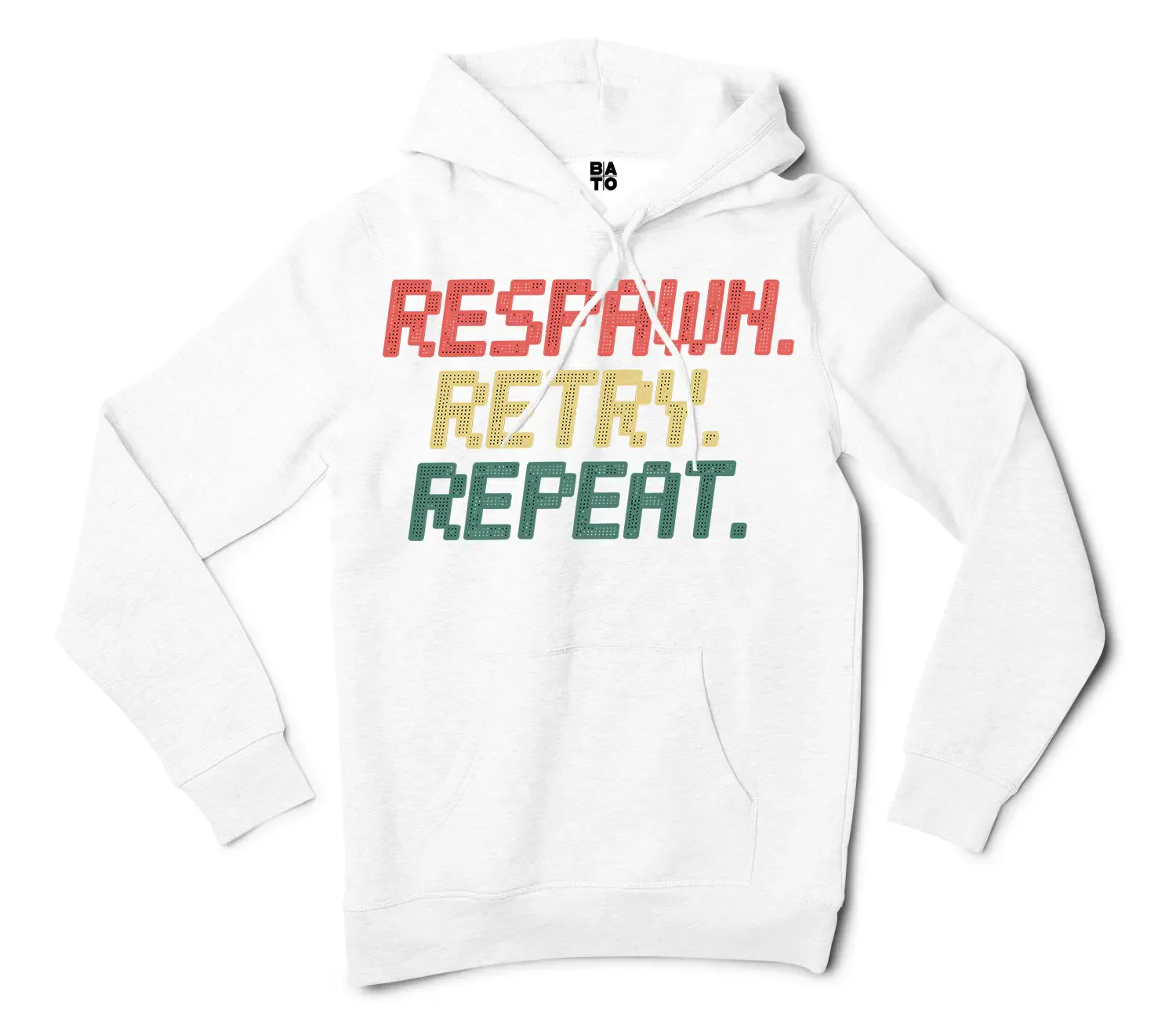 Respawn, Retry, Repeat Men/Unisex Hoodie in White Color