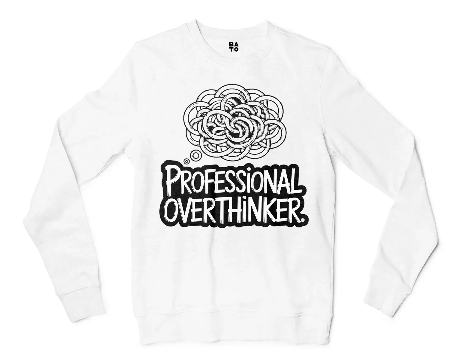 Professional Overthinker Men/Unisex Long Sleeve T-Shirt in White Color