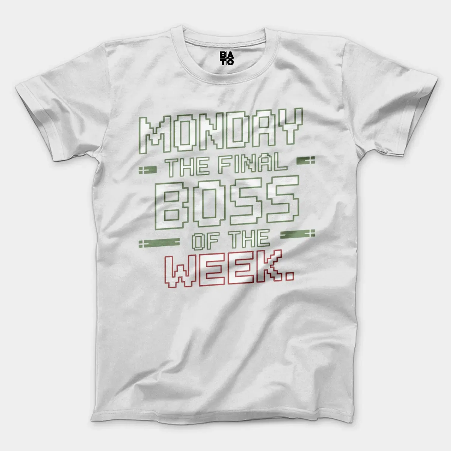 Monday, The Final Boss Of The Week Men/Unisex T-Shirt in White Color